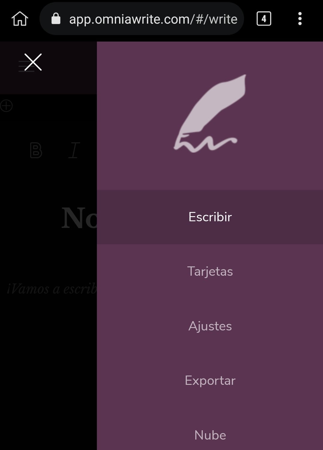 Menú configuración